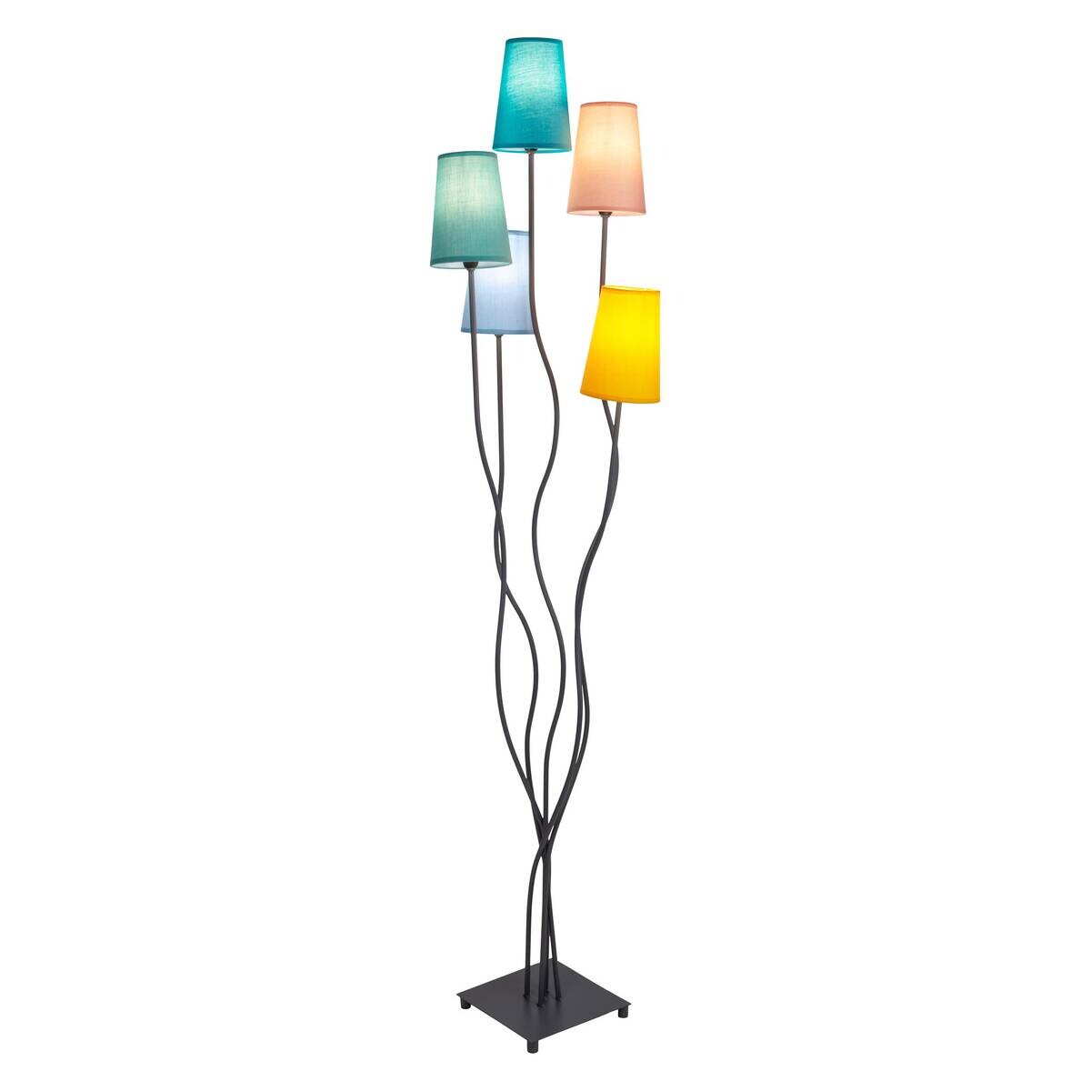 Näve Leuchten Stehlampe 2074761 multicolor Metall Textil B/H/T: ca. 35x163x40 cm 5 Brennstellen