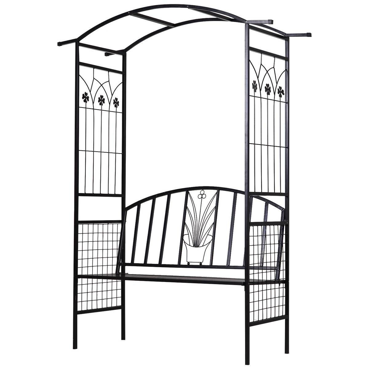 Outsunny Pflanzbogen mit Sitzbank