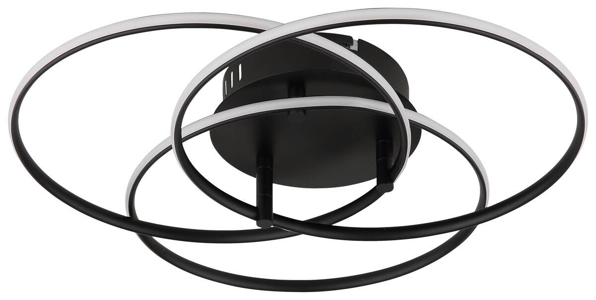 GLOBO Deckenleuchte Opal mattschwarz Metall Aluminium H/D: ca. 9,4x45,6 cm 1 Brennstellen