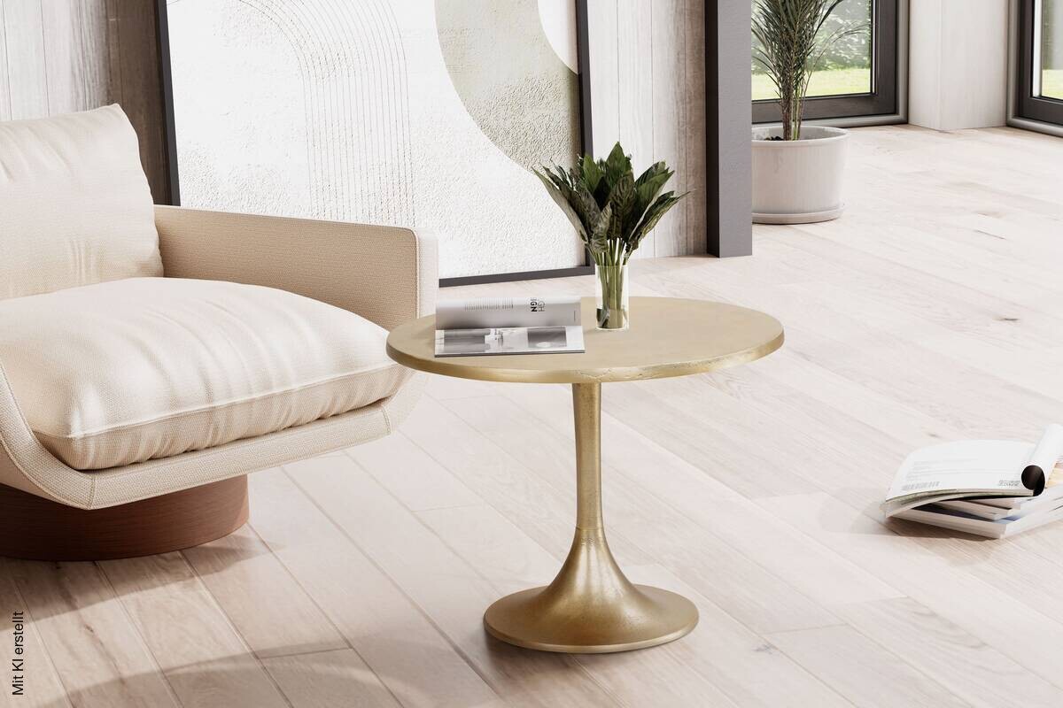 Couchtisch gold Optik H/T: ca. 47x60 cm