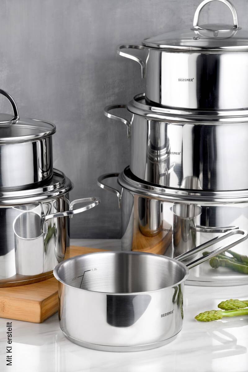 BERGNER Topfset Classic silber Edelstahl 6 tlg.