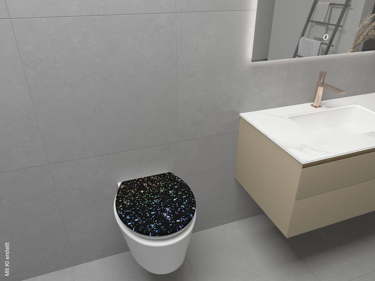 POCOline WC-Sitz Shiny schwarz schwarz MDF