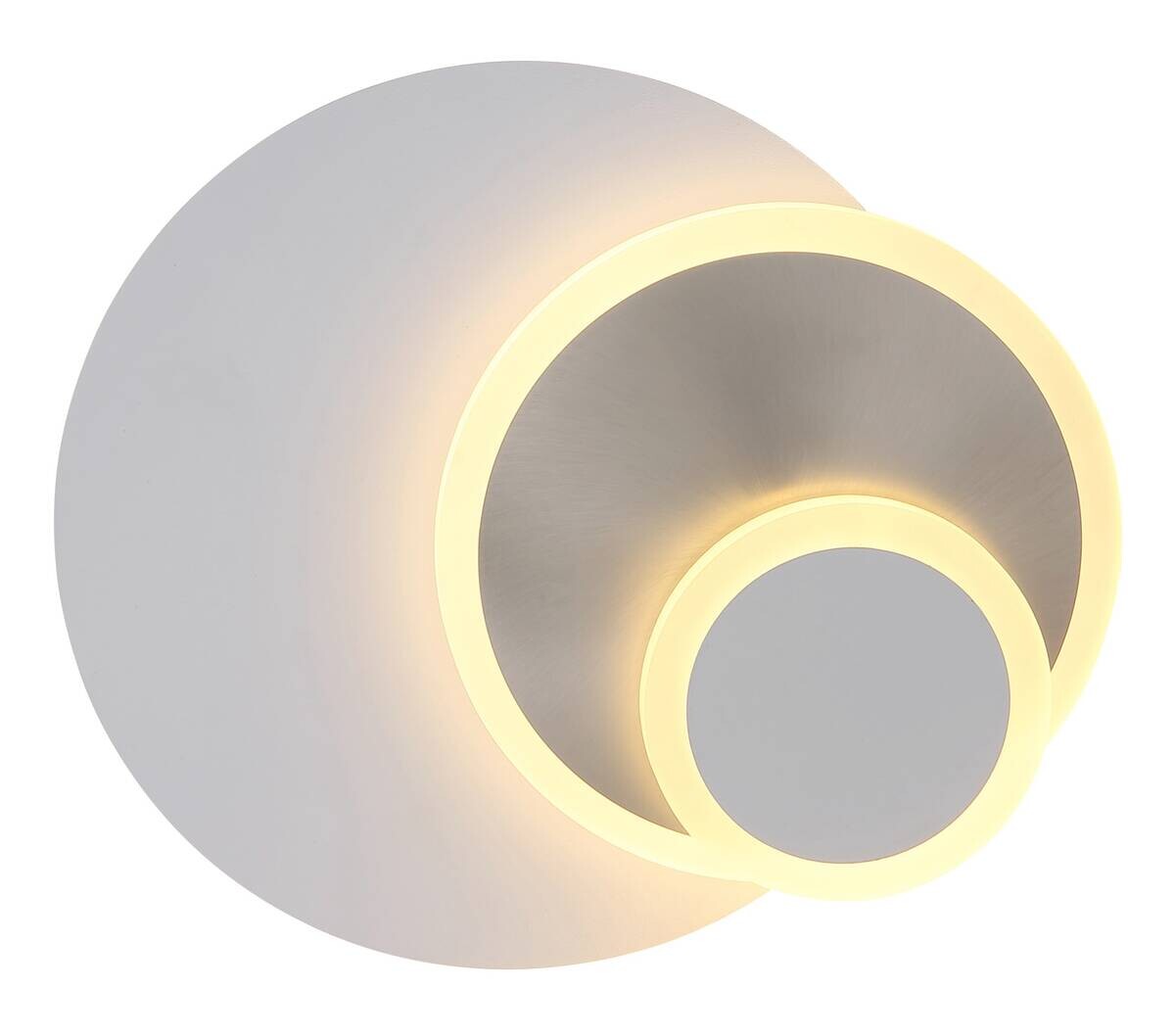 GLOBO Wandleuchte weiß nickel Metall B/H/L: ca. 7,5x25x25 cm