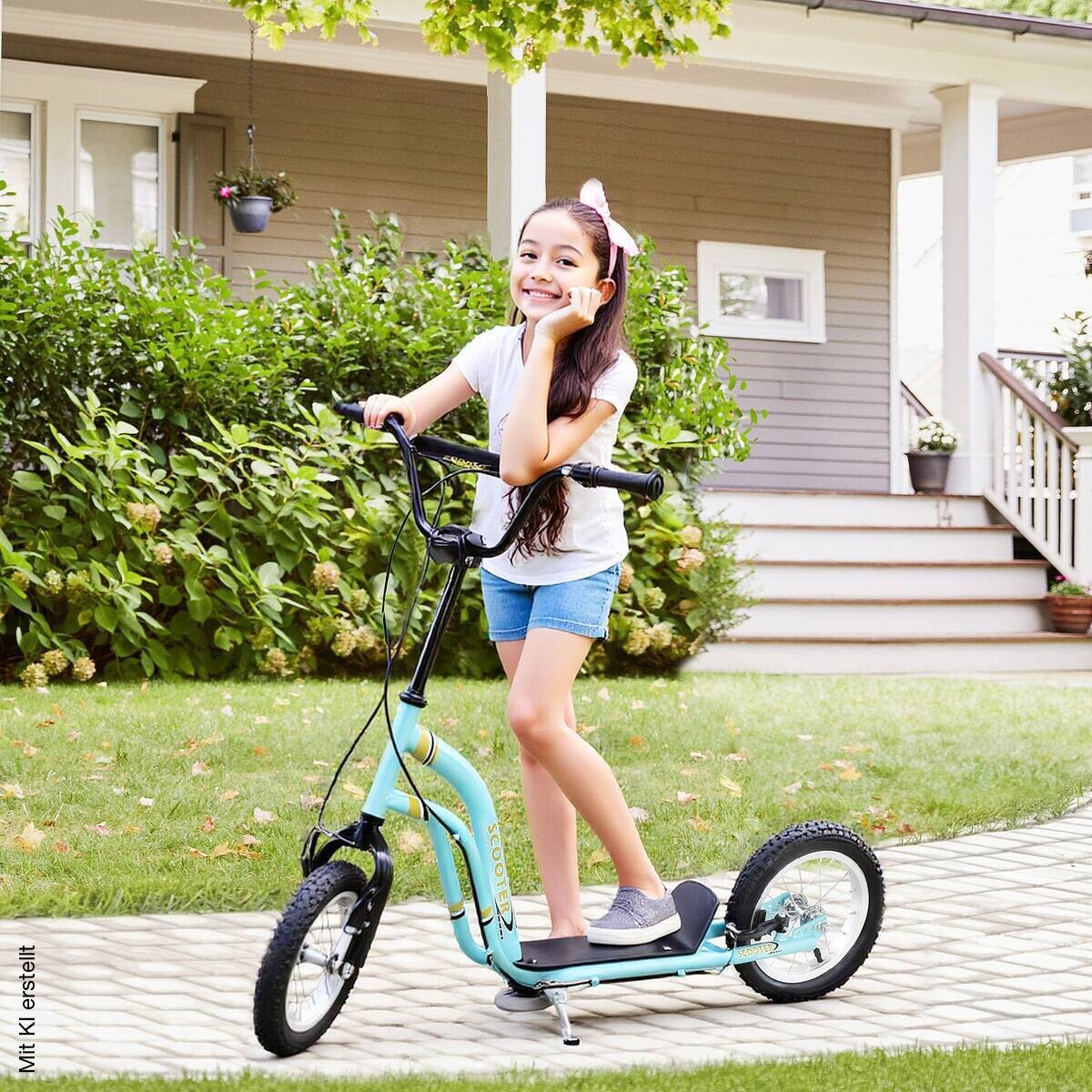 HOMCOM Kinderscooter blau B/H/L: ca. 58x95x120 cm