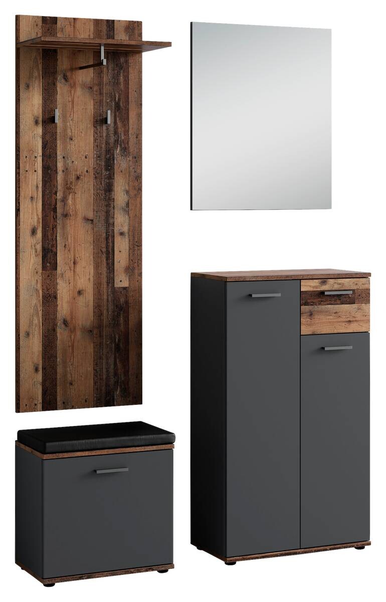 Garderobenset JAKOB Set 4-tlg. anthrazit