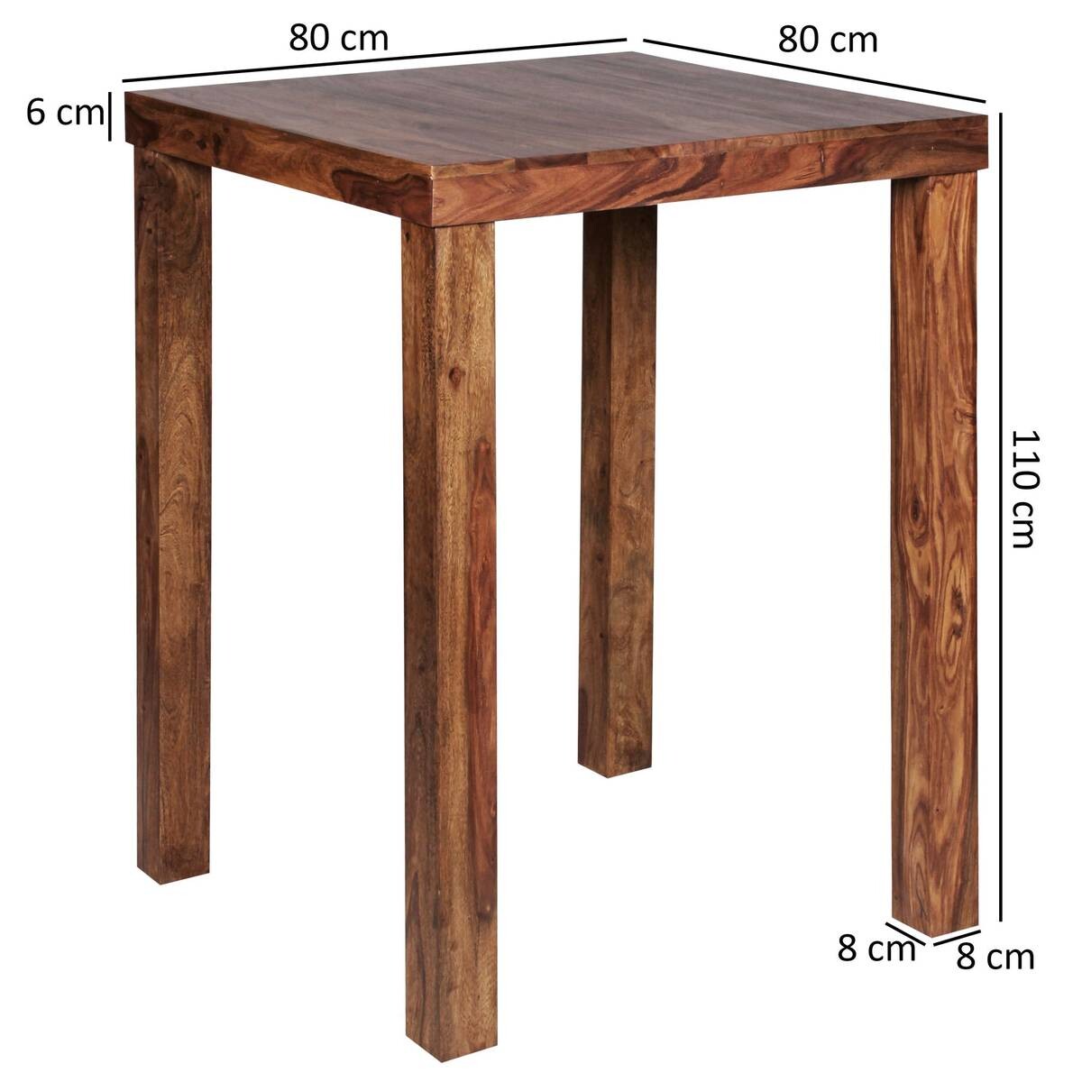 Bartisch natur Echtholz B/H/T: ca. 80x110x80 cm