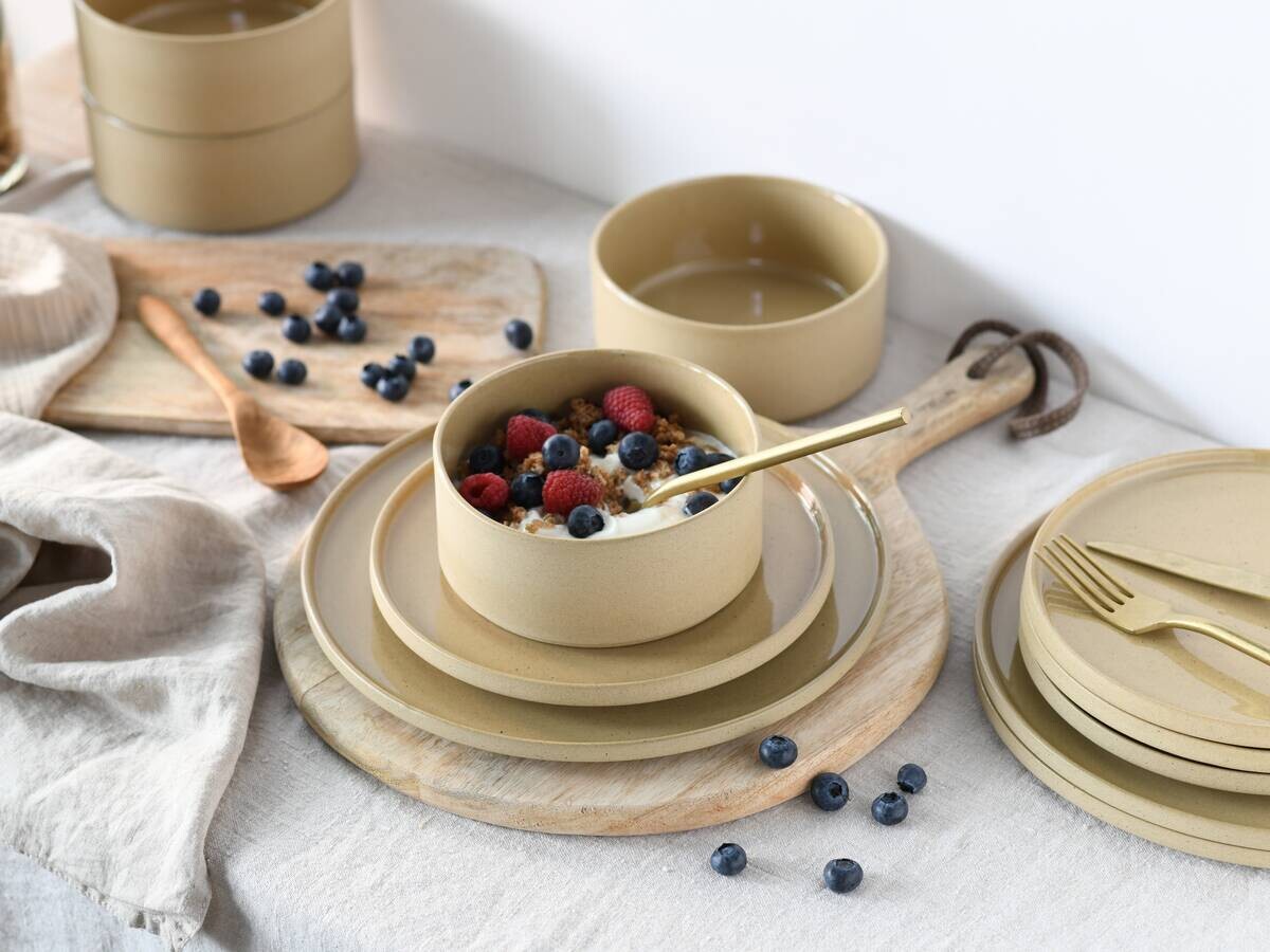 CreaTable Tafelservice Futuro sand Steinzeug 12 tlg.