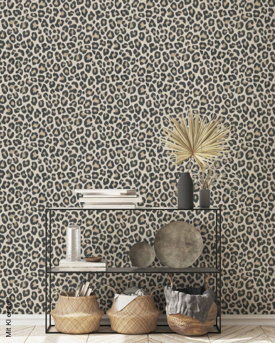 Vliestapete Leopardenmuster beige B/L: ca. 53x1005 cm