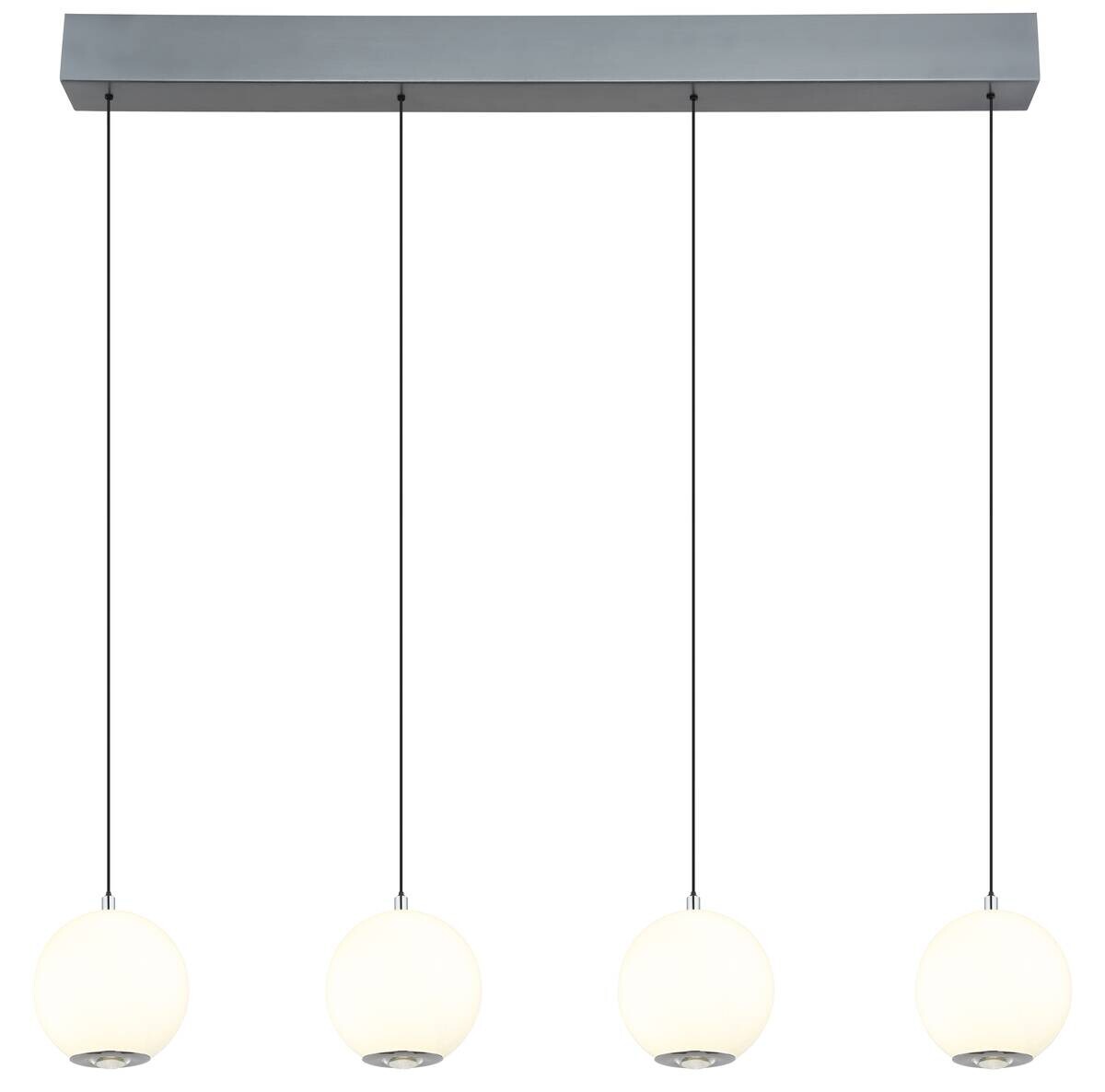 GLOBO Pendelleuchte grau Opal Metall Glas B/H/T/L: ca. 15x150x99x99 cm 1 Brennstellen