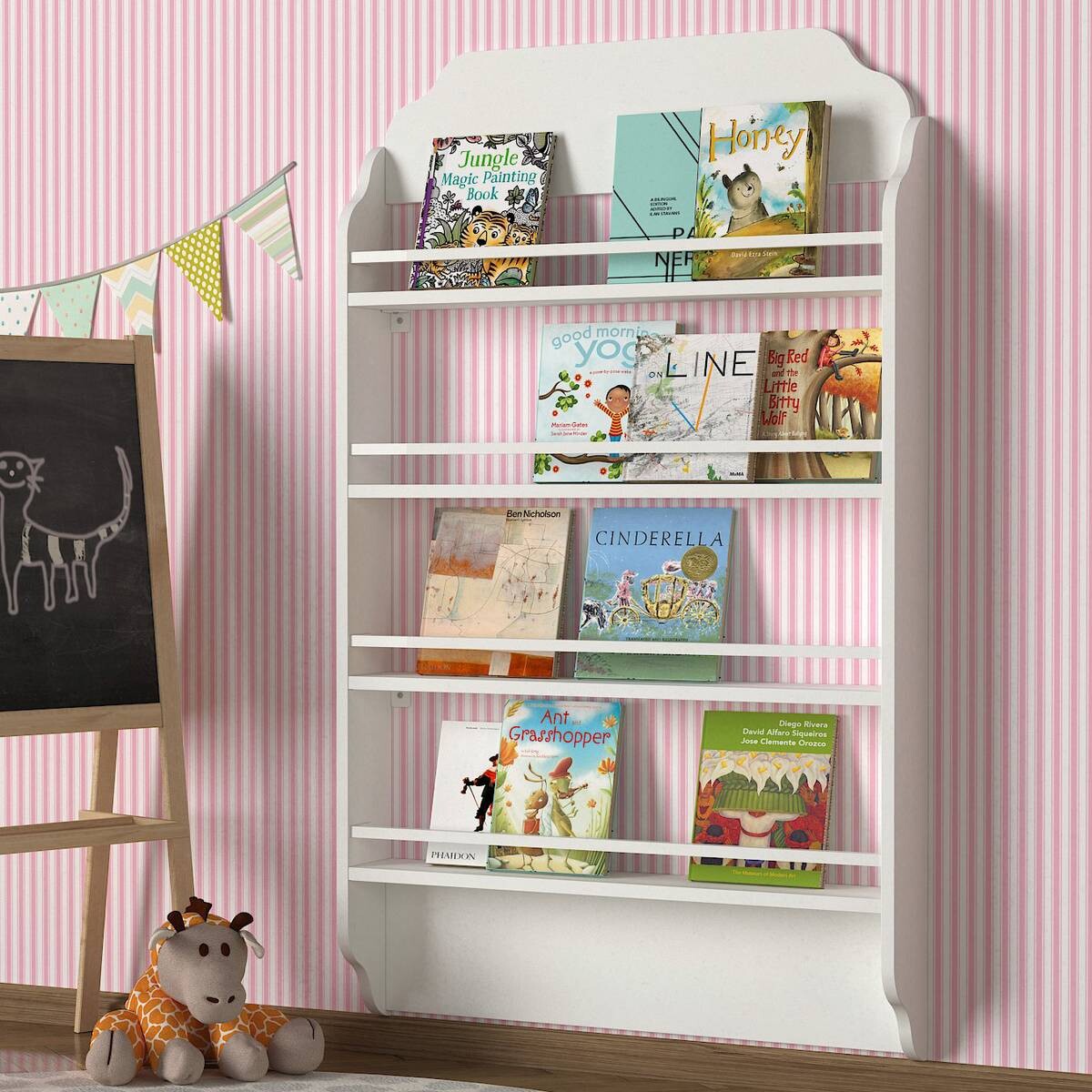 Regal Montessori weiß B/H/T: ca. 80x120x12 cm