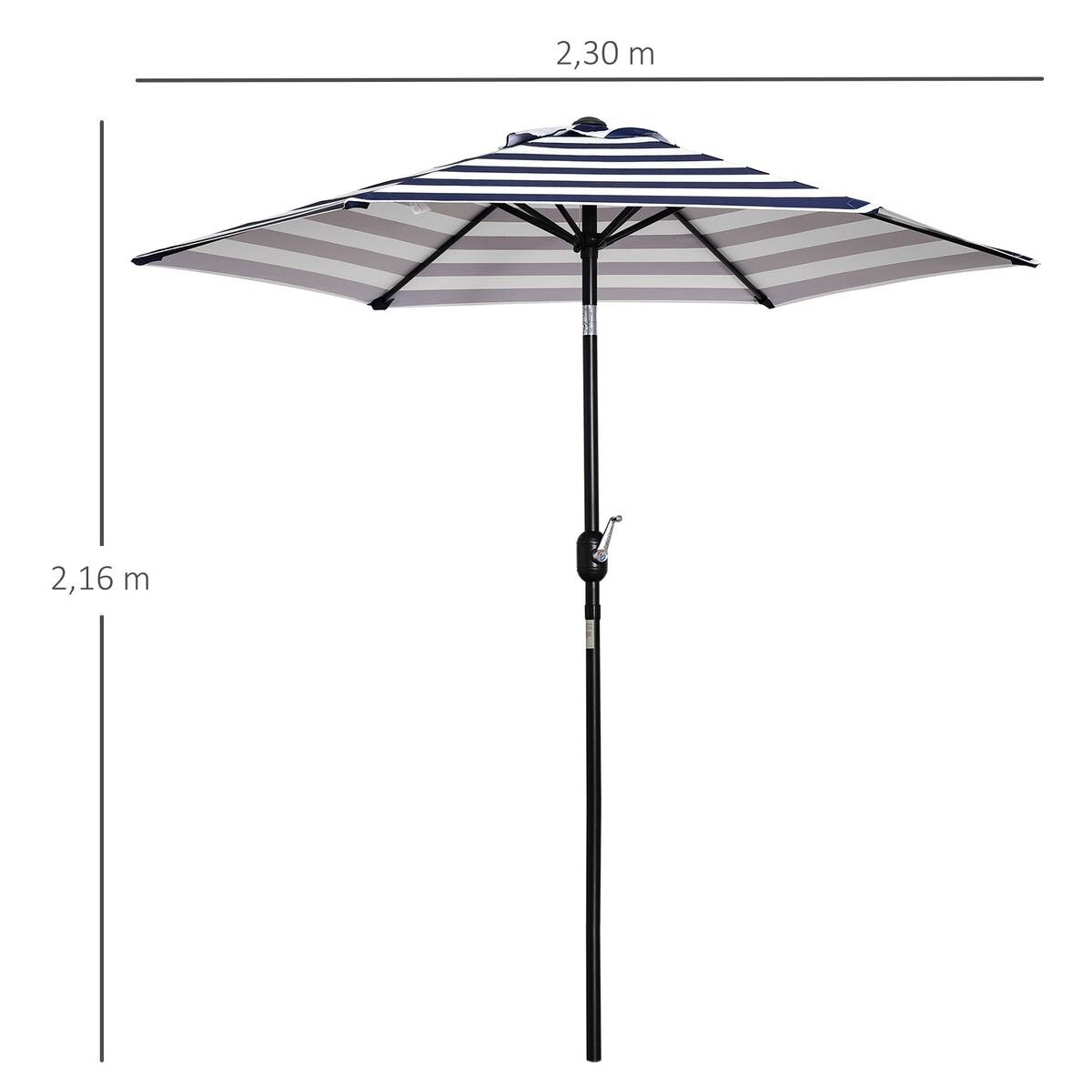 Outsunny Sonnenschirm blau Metall