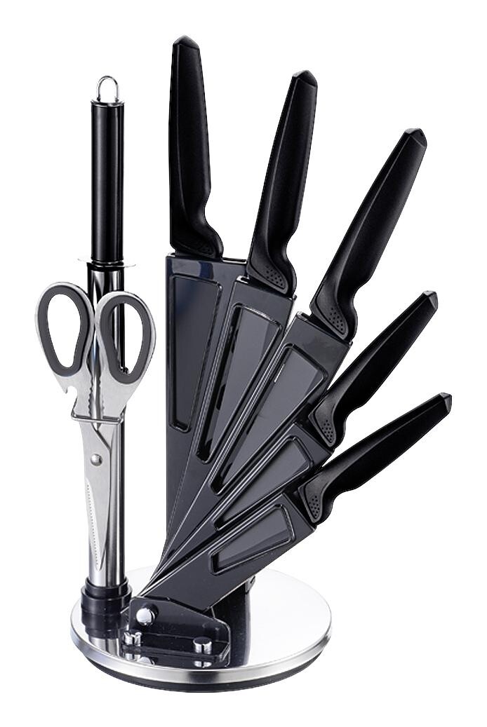 MICHELINO Messerset schwarz Acryl 8 tlg