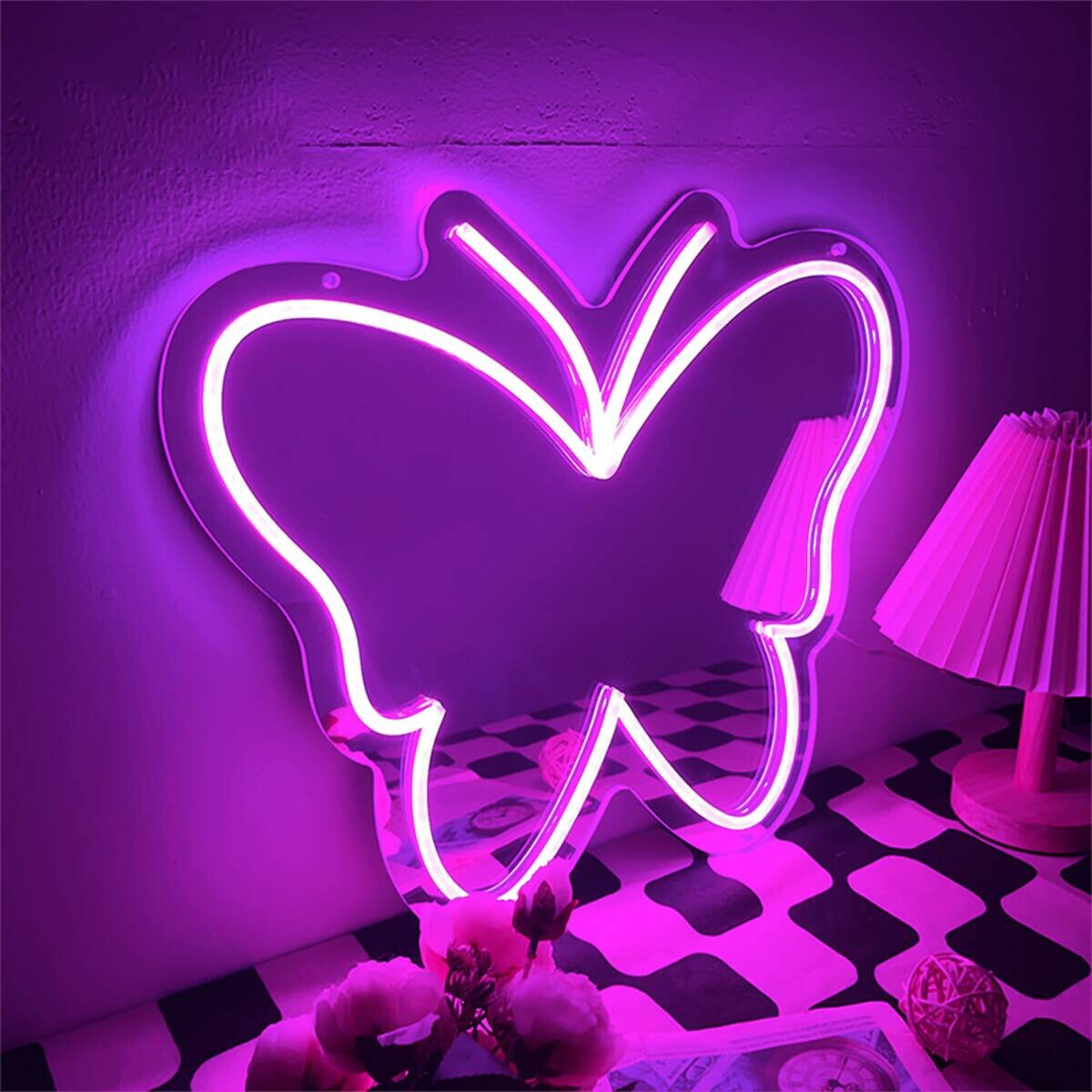 POCOline LED-Neonleuchte Butterfly B/H/L: ca. 25x1,6x28,5 cm
