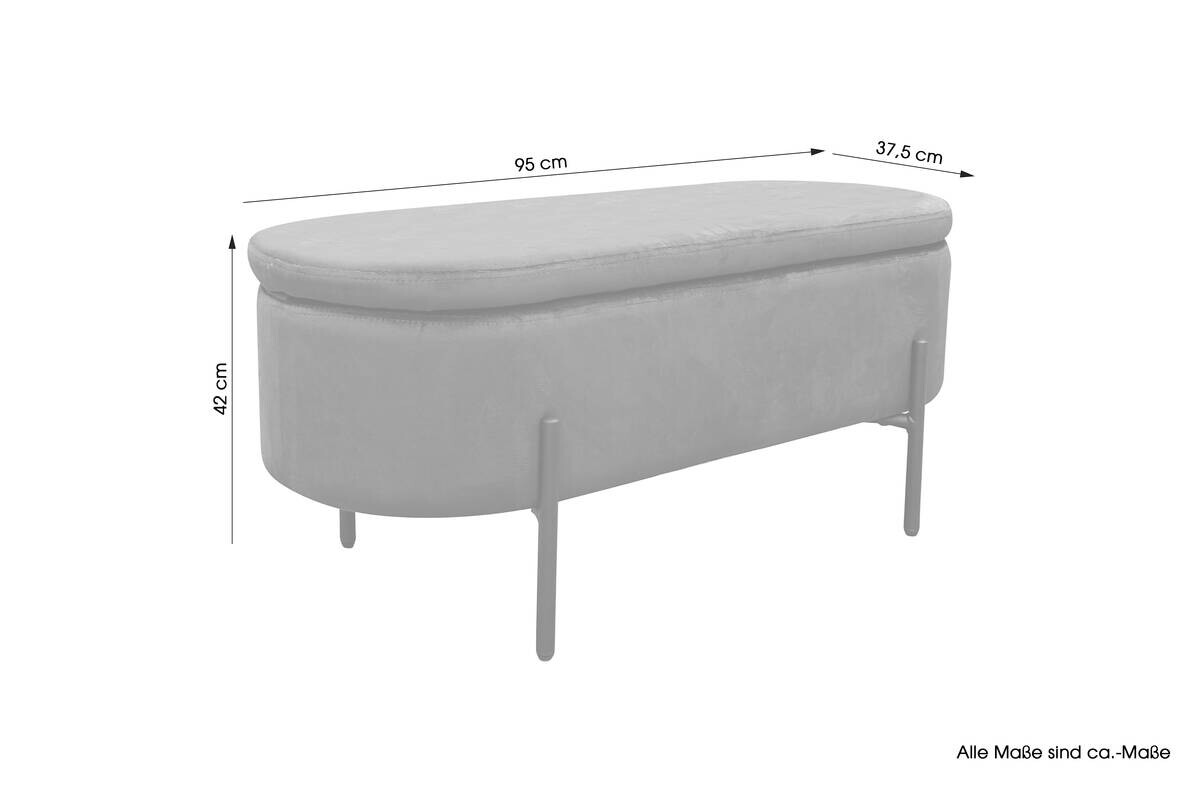 Bank NOVA schwarz Metall B/H/T: ca. 95x42x37,5 cm