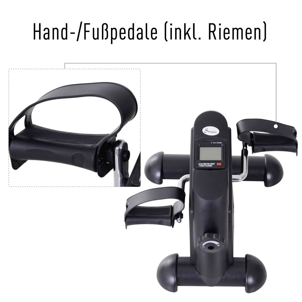 HOMCOM Pedaltrainer schwarz Metall B/H/T: ca. 39x31x40 cm