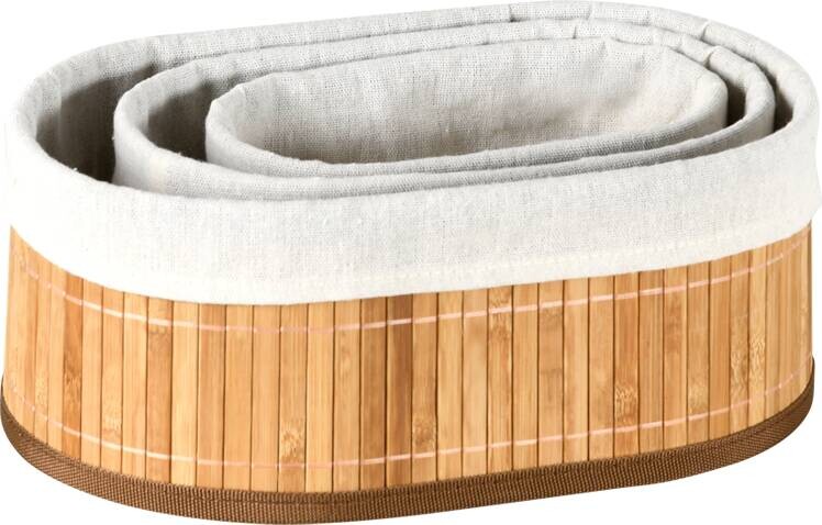 Kesper Bambus Körbchen 3er Set braun B/H/L: ca. 12x20x30 cm