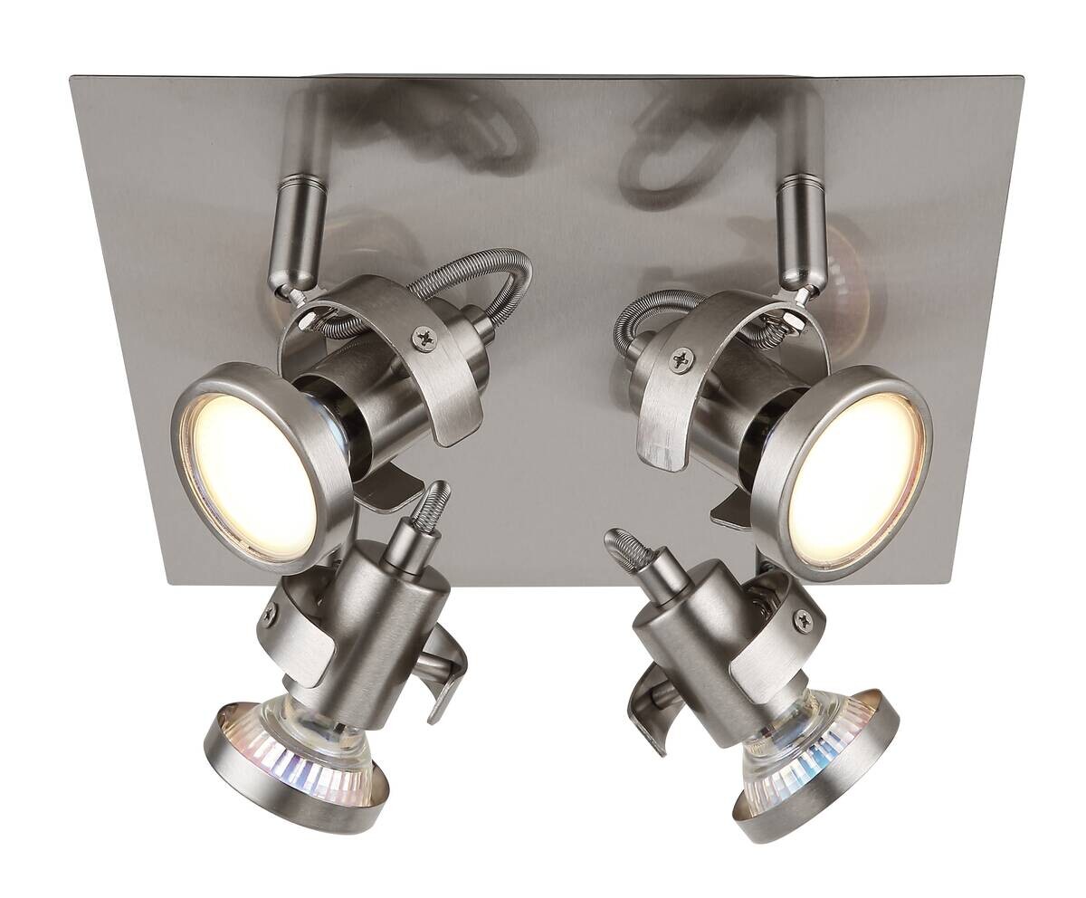 GLOBO Spot Verpax nickel B/H/L: ca. 24x13,2x26 cm GU10 4 Brennstellen