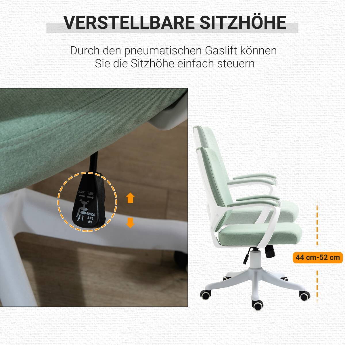 Drehstuhl 921-536GN grün weiß