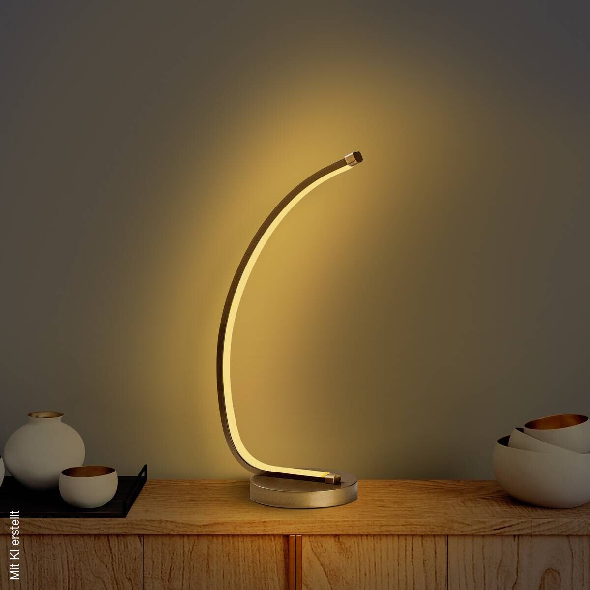 Opviq LED-Tischleuchte gold B/H/T: ca. 18x43x13 cm