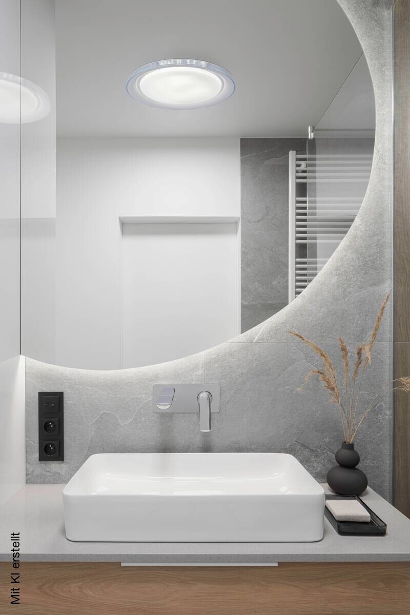 Näve Leuchten LED-Deckenleuchte weiß Metall Kunststoff B/H/T/D: ca. 50,5x7,5x50,5x50,5 cm