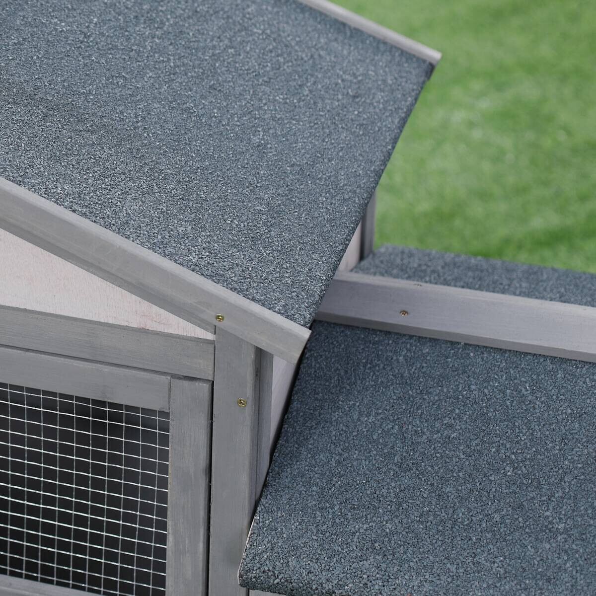 PawHut Kleintierstall grau Holz B/H/L: ca. 54x84x147 cm