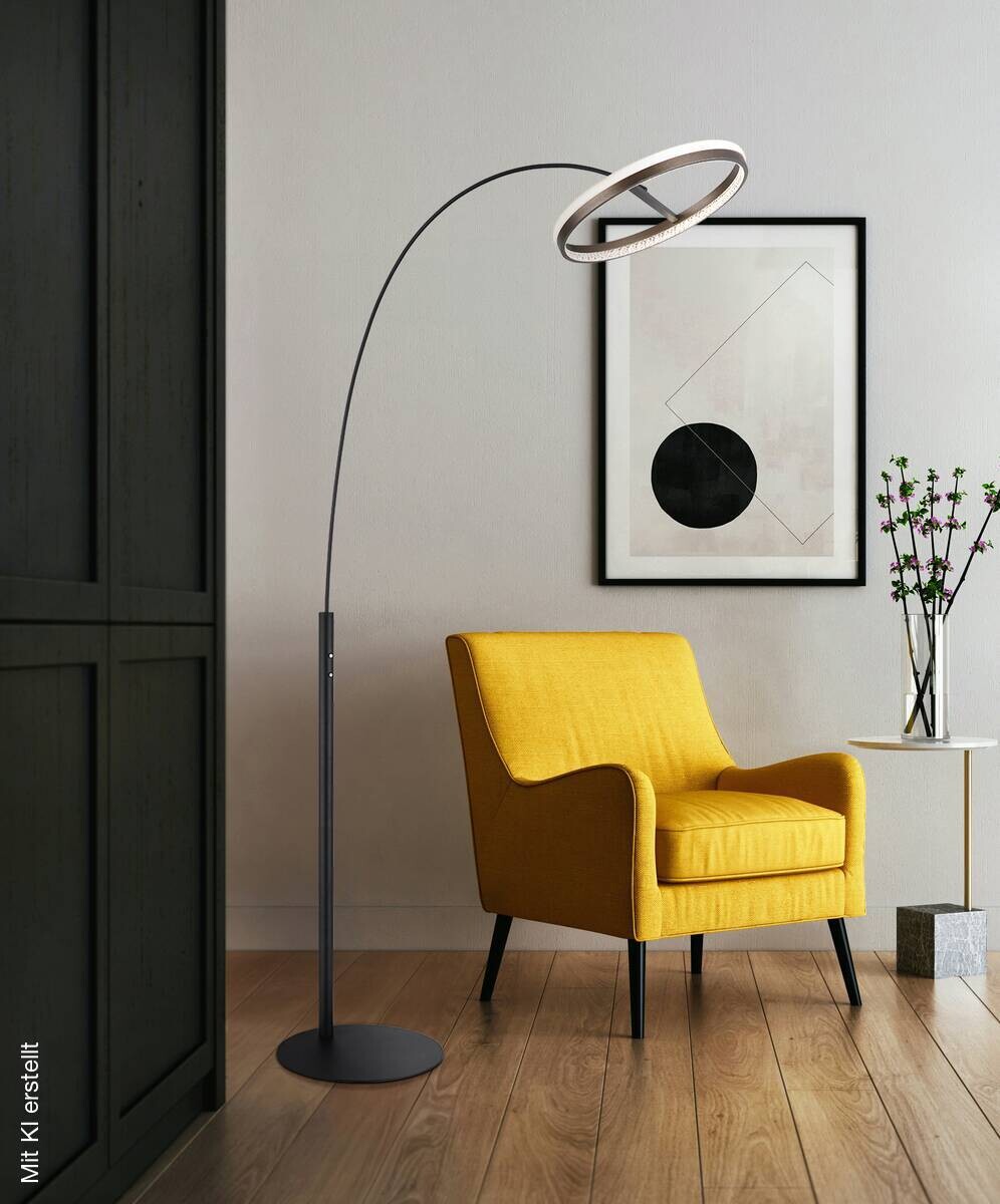 GLOBO LED-Pendelleuchte grau schwarz Metall Kunststoff B/H/L: ca. 39,5x190,4x92,5 cm 1 Brennstellen