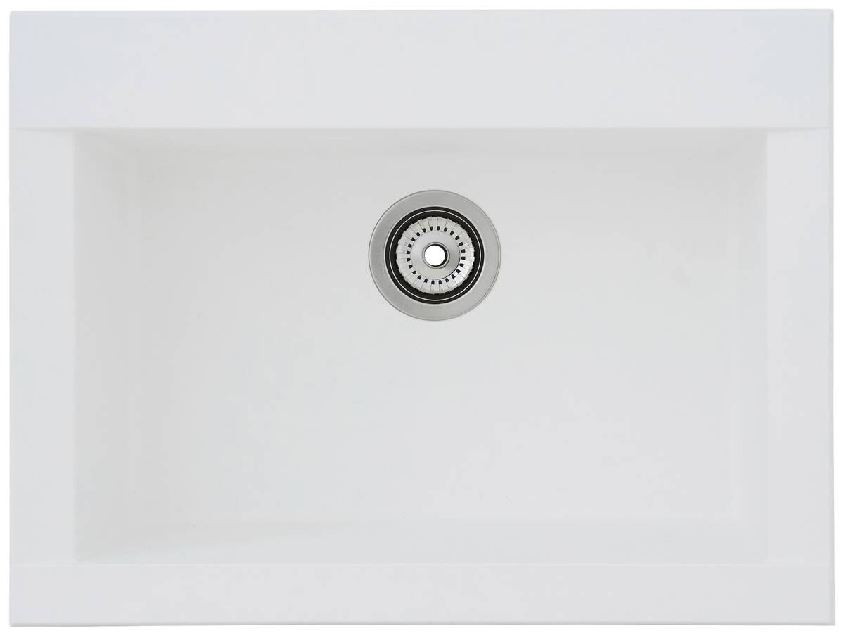 Respekta Einbauspüle Ohio 66 x 50 W weiß Mineralite B/H/T: ca. 66x21x50 cm