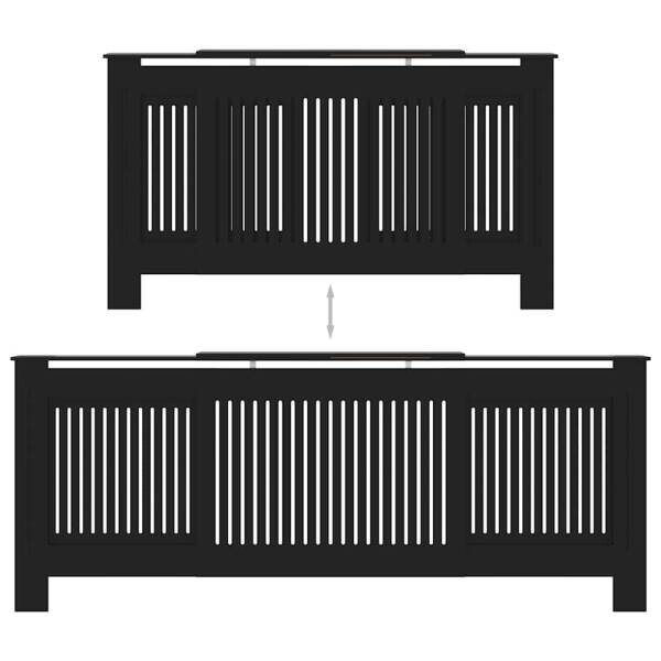 vidaXL Heizkörperverkleidung schwarz B/H/T: ca. 205x81,5x19 cm