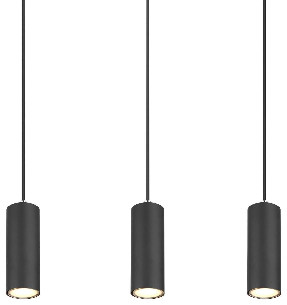 GLOBO Pendelleuchte 57911-6HB schwarz Metall B/H/L: ca. 6x120x115 cm GU10 6 Brennstellen