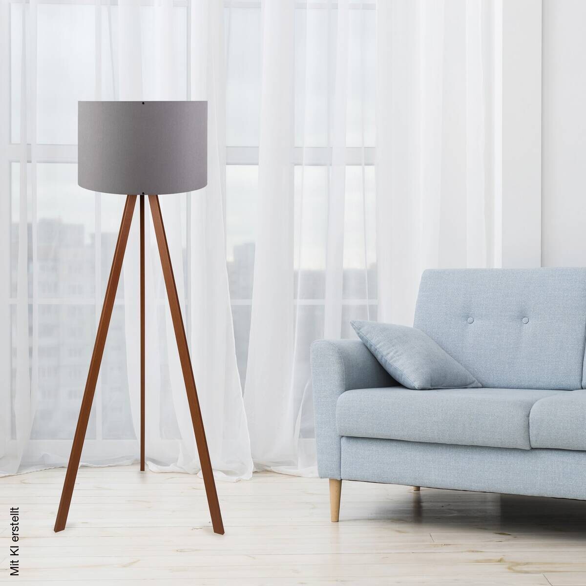 Opviq Stehlampe AYD-1529 braun grau PVC B/H/T/L/D: ca. 38x140x38x38x38 cm E27 1 Brennstellen