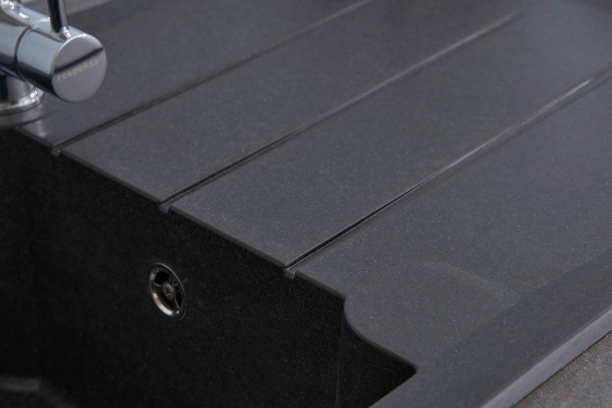 Respekta Einbauspüle Alineo 81x50 S schwarz Quarzolite B/H/T: ca. 81x21x50 cm