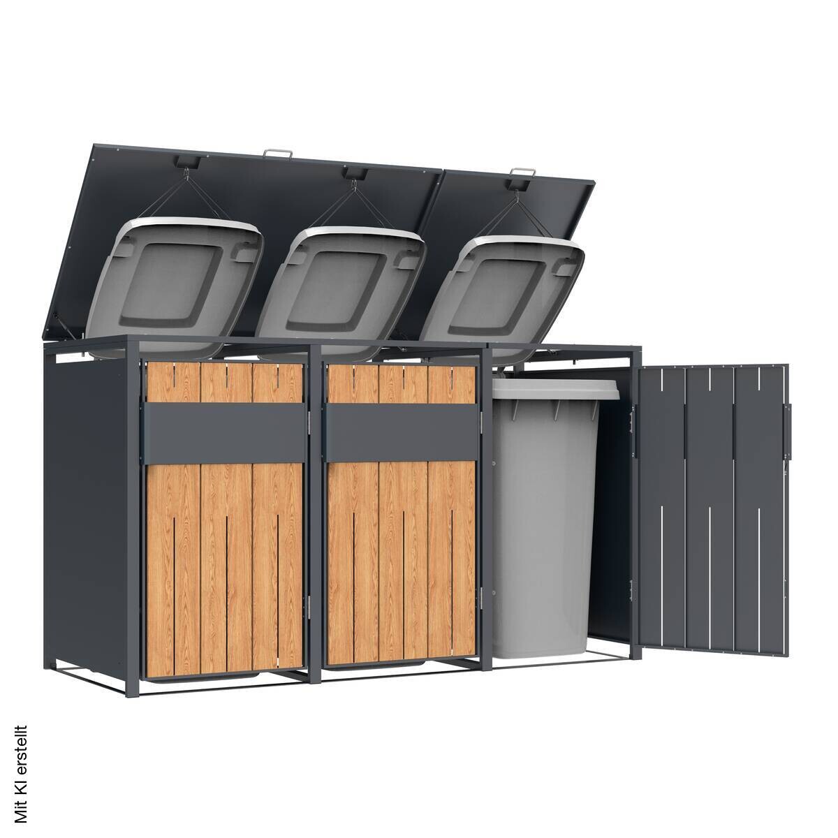 Westmann Mülltonnenbox Varius Holzoptik B/H/L: ca. 198x116x80 cm