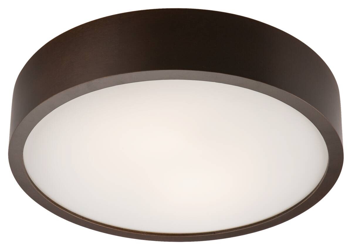 Lamkur Deckenleuchte dunkelbraun Glas Holz B/H/L: ca. 38,5x12x38,5 cm 2 Brennstellen