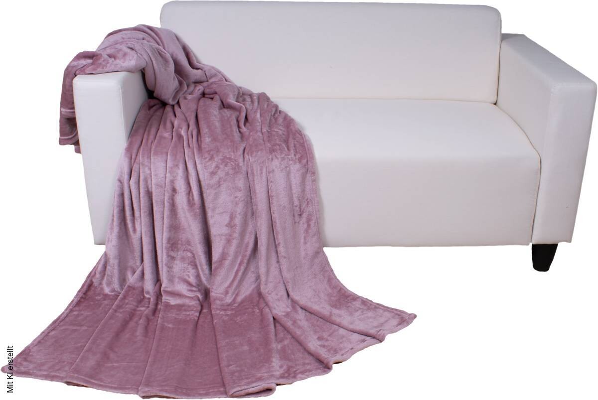 Flanelldecke rosa Polyester B/L: ca. 160x220 cm