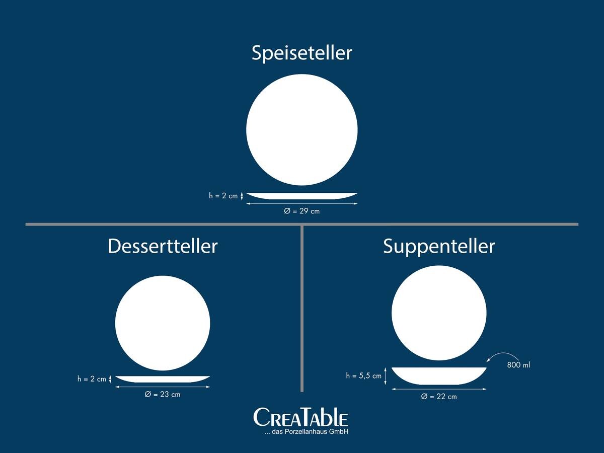 CreaTable Tafelservice Stone Grey grau Steinzeug 12 tlg.