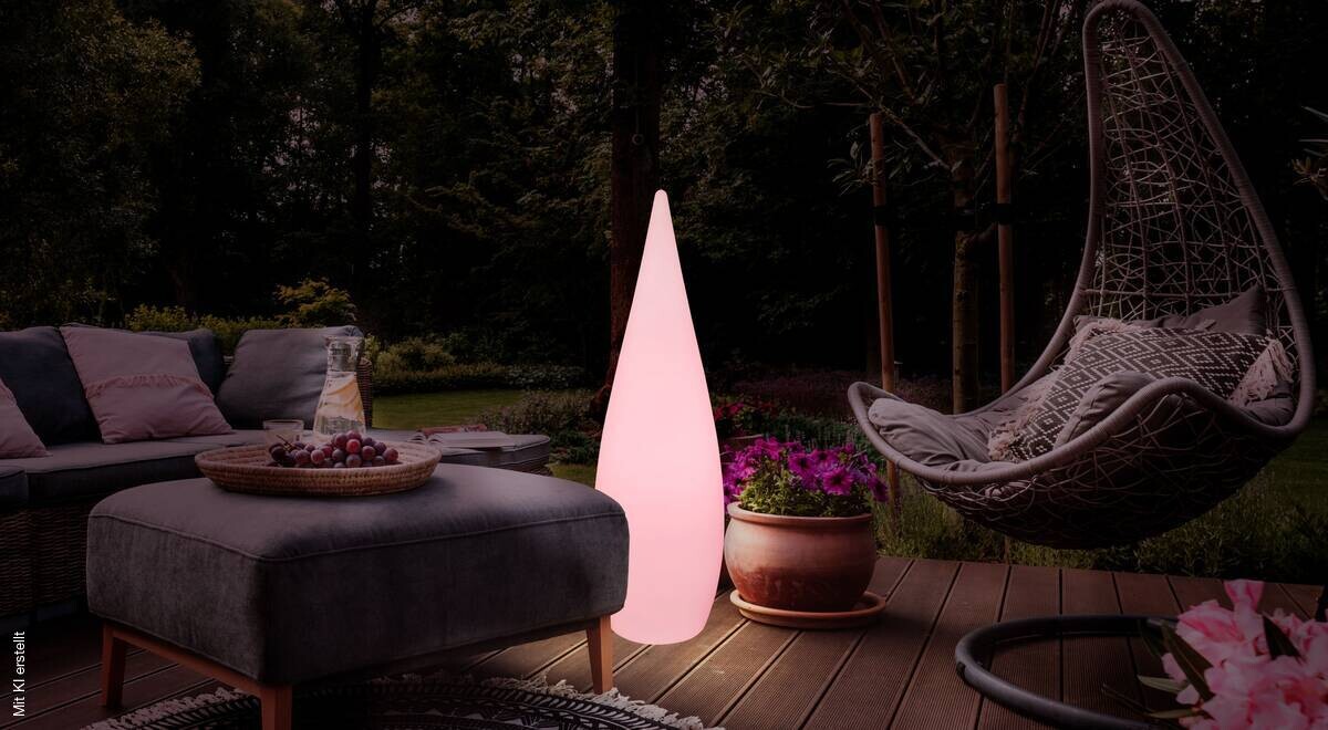 LED-Außenleuchte weiß H/D: ca. 120x36 cm