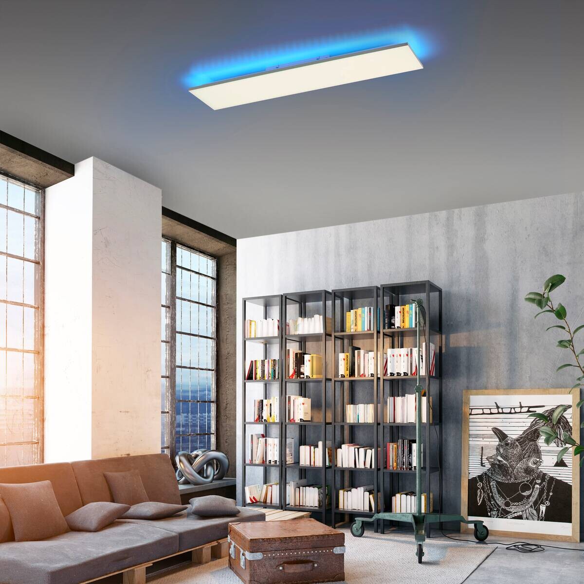 Just Light LED-Deckenleuchte weiß B/H/L: ca. 25x6,2x100 cm 2 Brennstellen