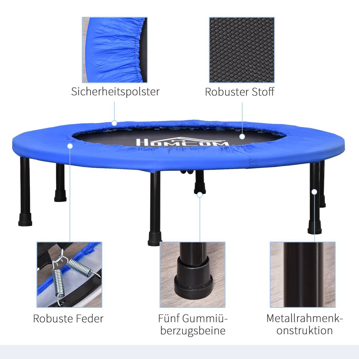 HOMCOM Fitness-Trampolin blau B/H/L: ca. 91x22,5x91 cm