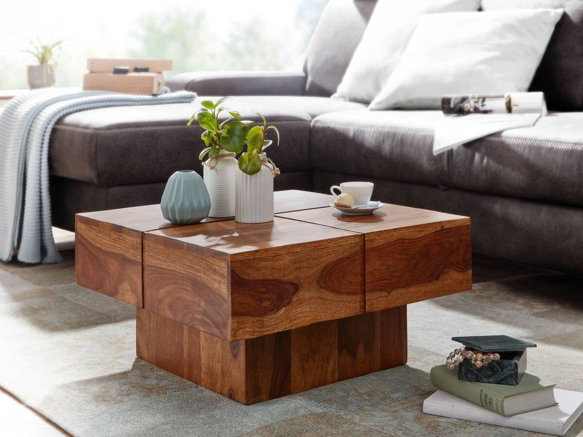 Couchtisch braun B/H/T: ca. 58x30x58 cm