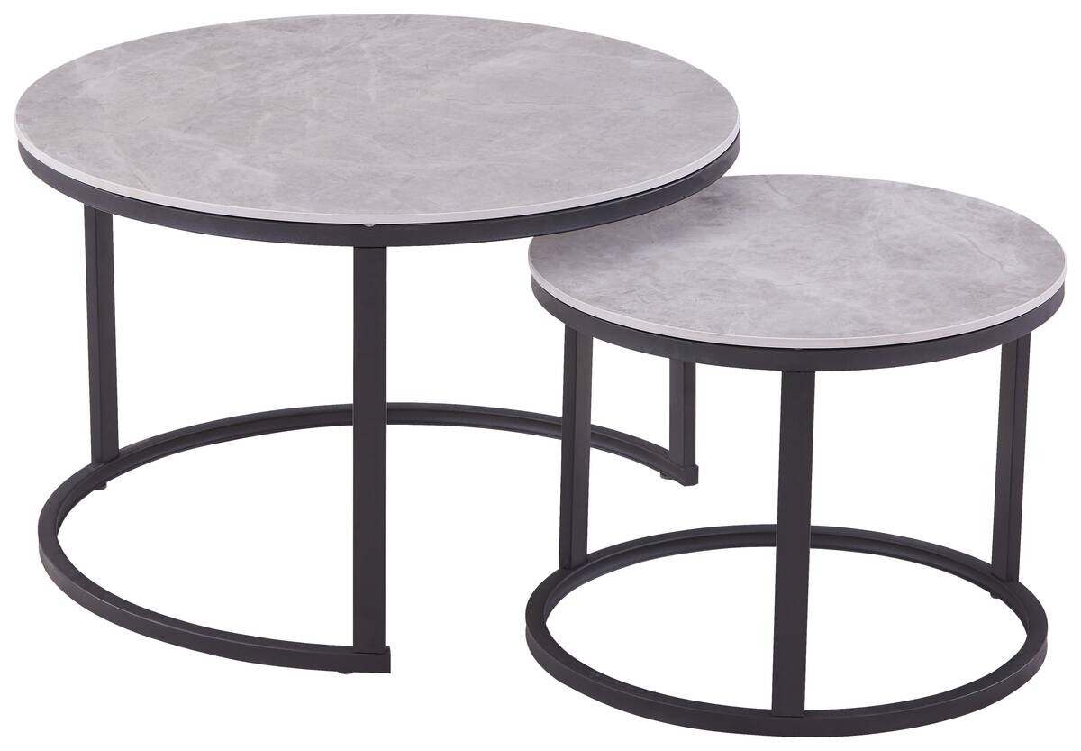 Couchtisch C680G-Couple grau schwarz B/H: ca. 70x45 cm