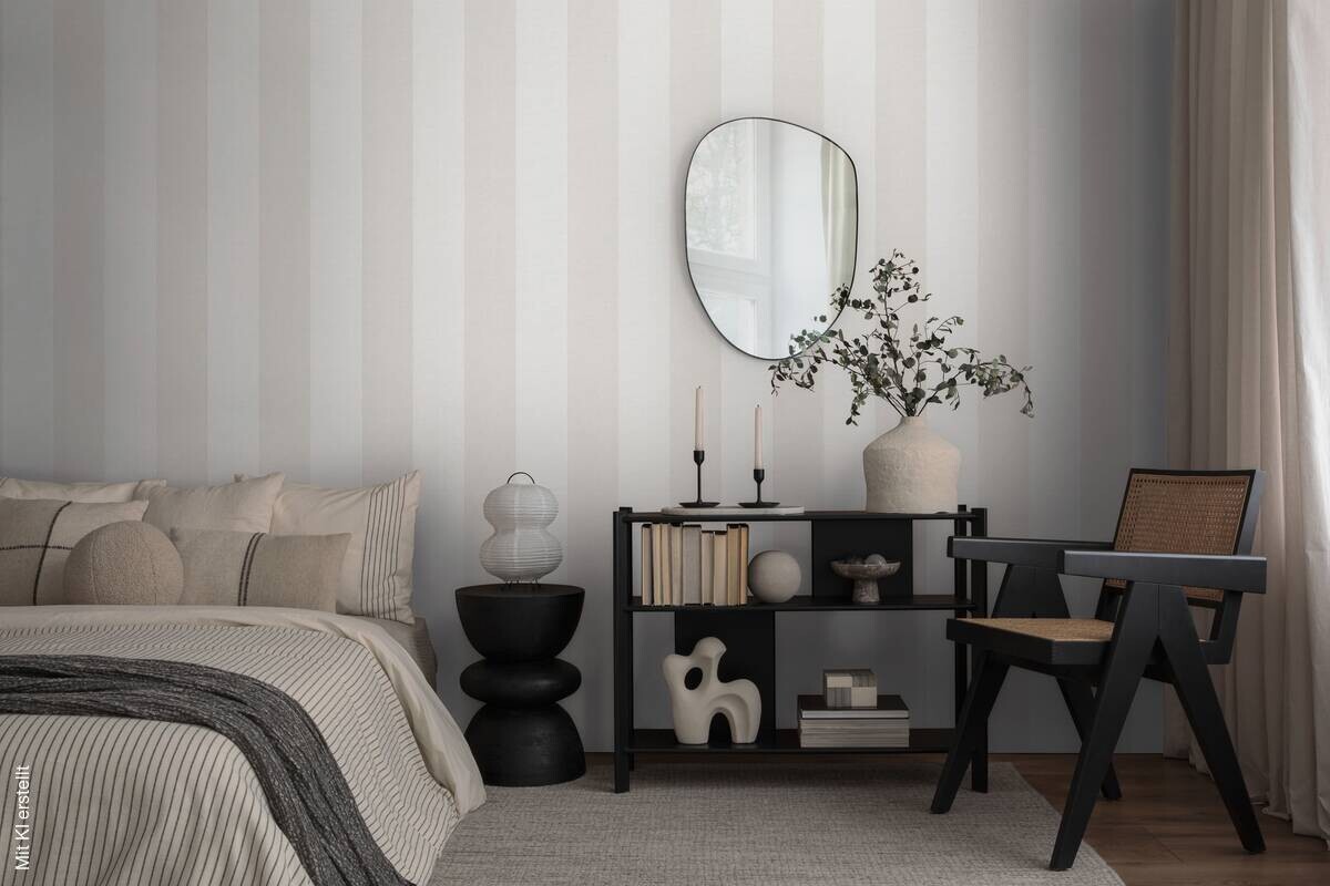Vliestapete Streifen creme B/L: ca. 53x1005 cm