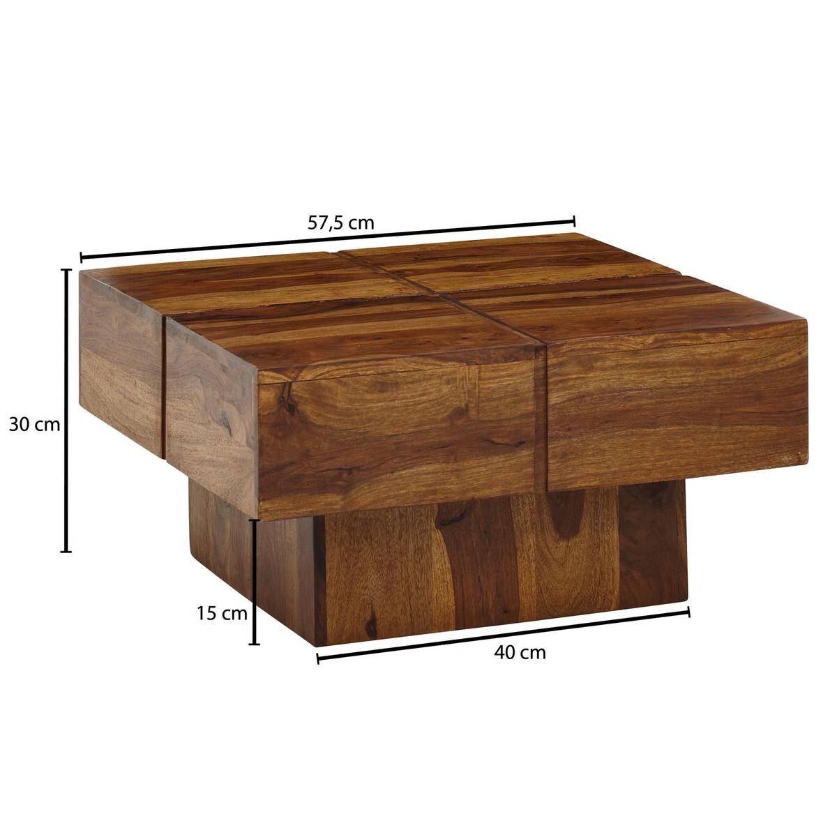 Couchtisch braun B/H/T: ca. 58x30x58 cm