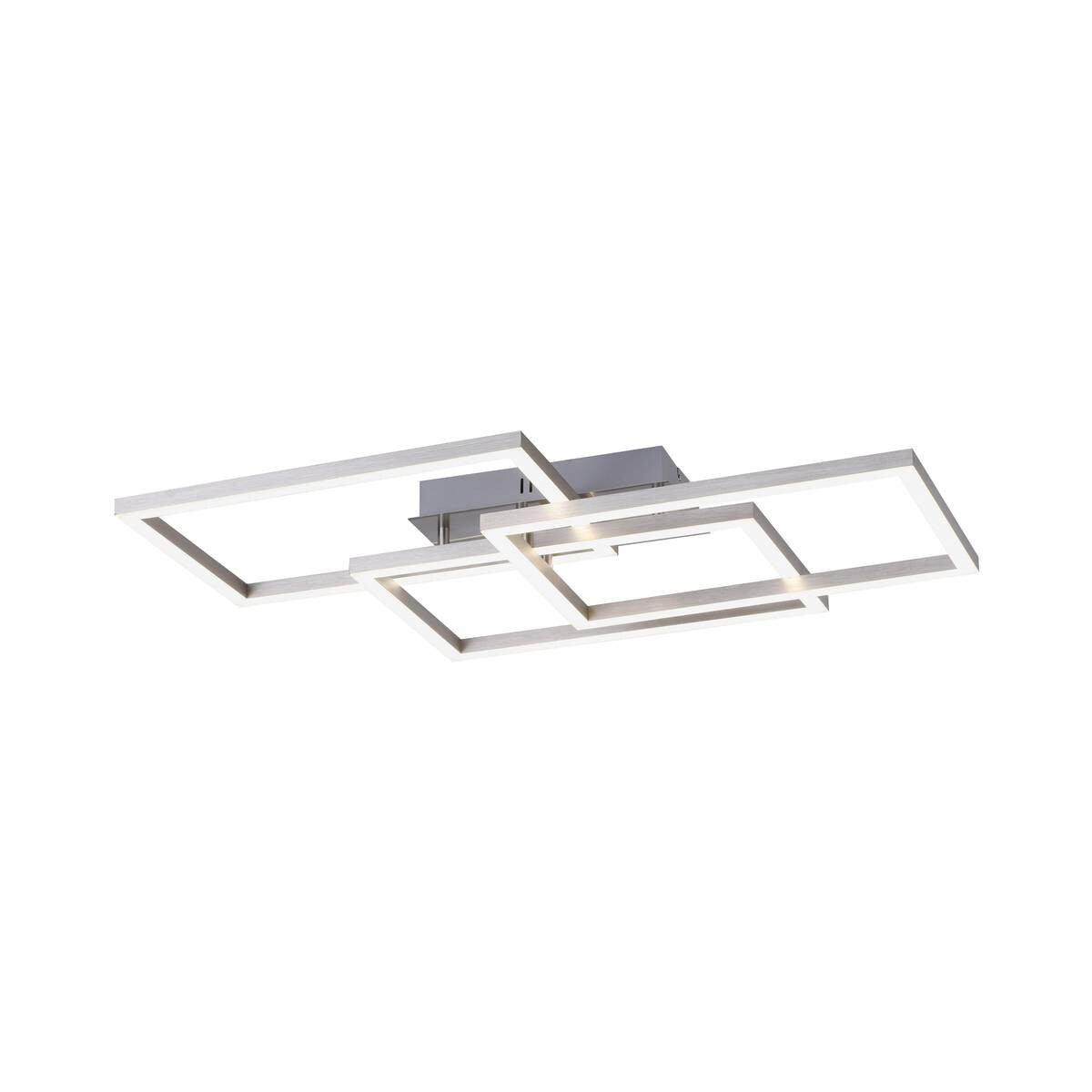 Just Light Smarte LED-Deckenleuchte MAXI 16431-55 stahlfarbig weiß Metall Kunststoff B/H/T: ca. 50x10,5x82 cm 3 Brennstellen