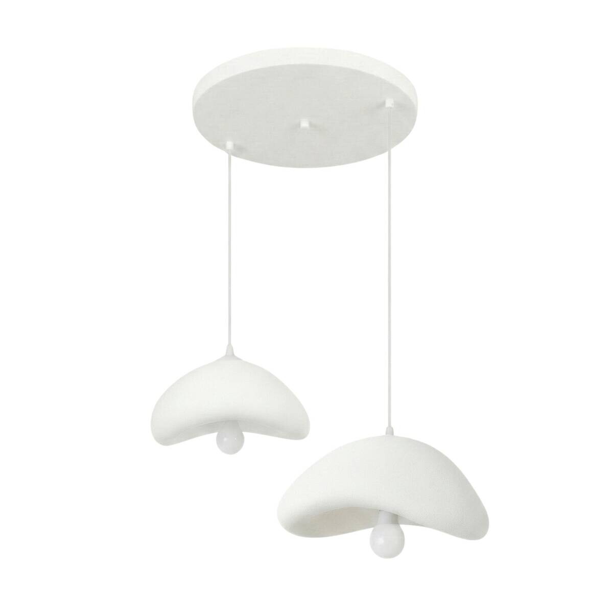 Opviq Pendelleuchte weiß B/H/T: ca. 70x106x70 cm E27 2 Brennstellen