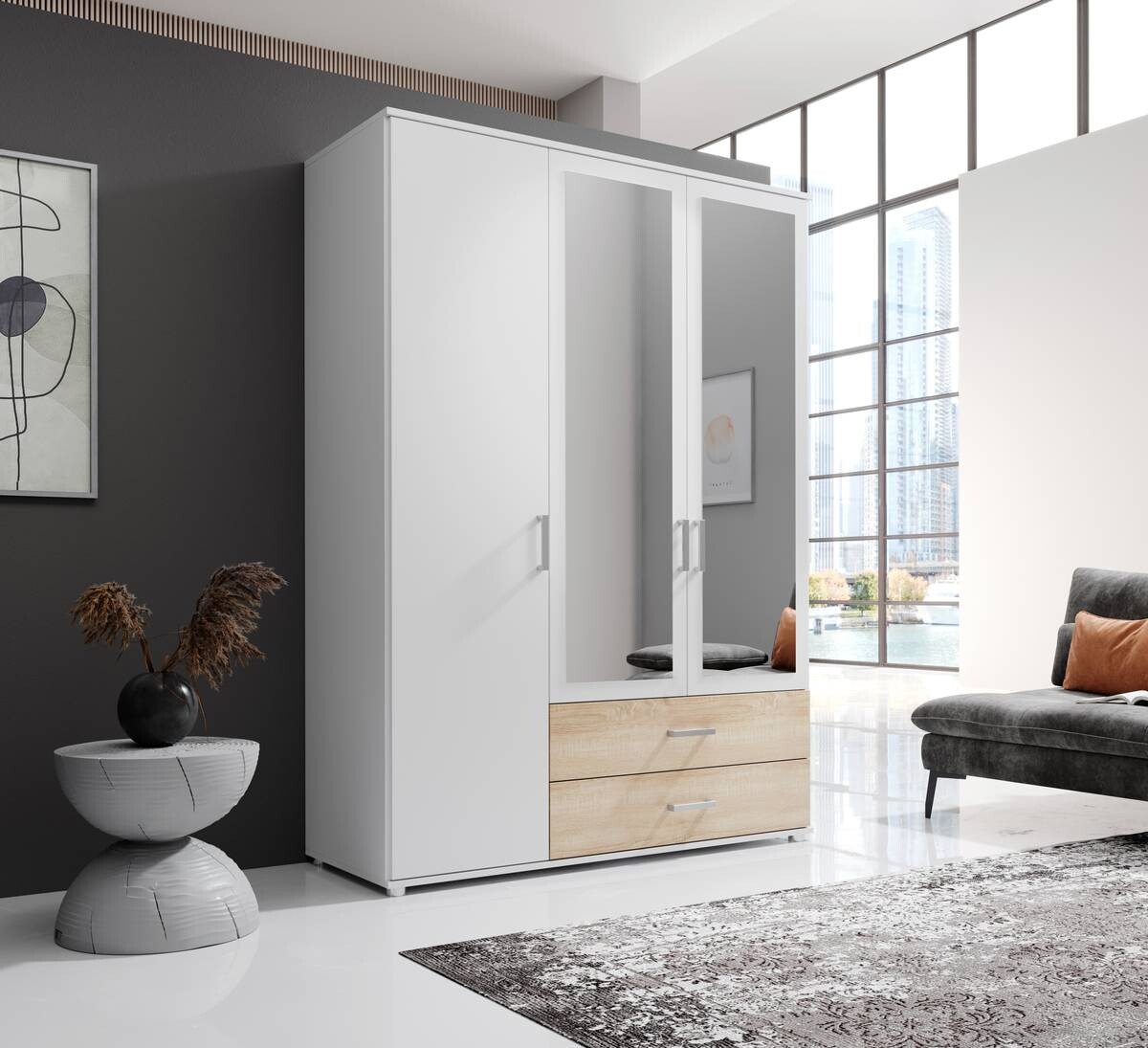 Kleiderschrank Ivar weiß B/H/T: ca. 125x190x51 cm