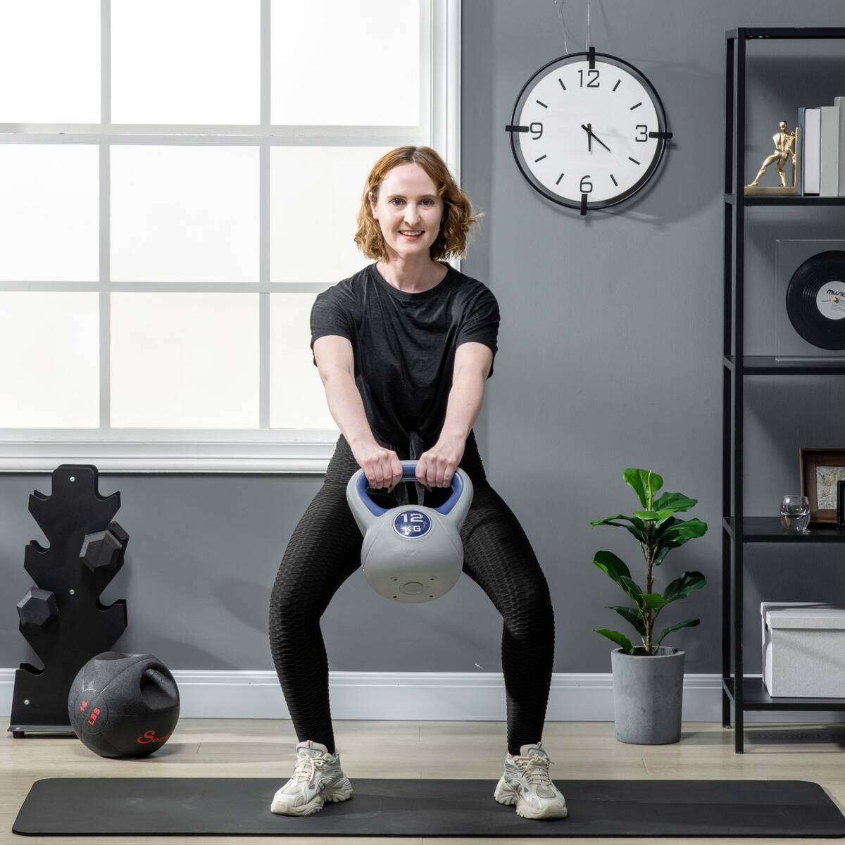 SPORTNOW Kettlebell blau Kunststoff B/H/L: ca. 17x28x24 cm