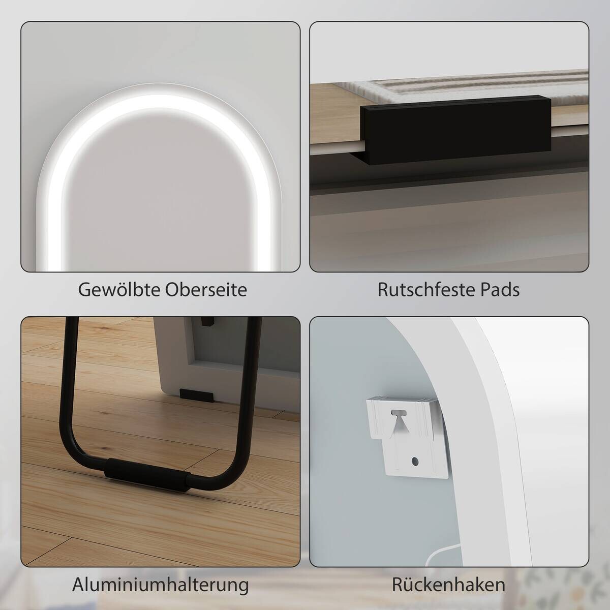 HOMCOM LED-Spiegel weiß B/H/L: ca. 2,9x150x40 cm