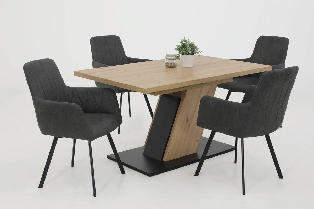 Essgruppe Gesa II Eiche anthrazit Holzwerkstoff B/H/T: ca. 180x76x90 cm