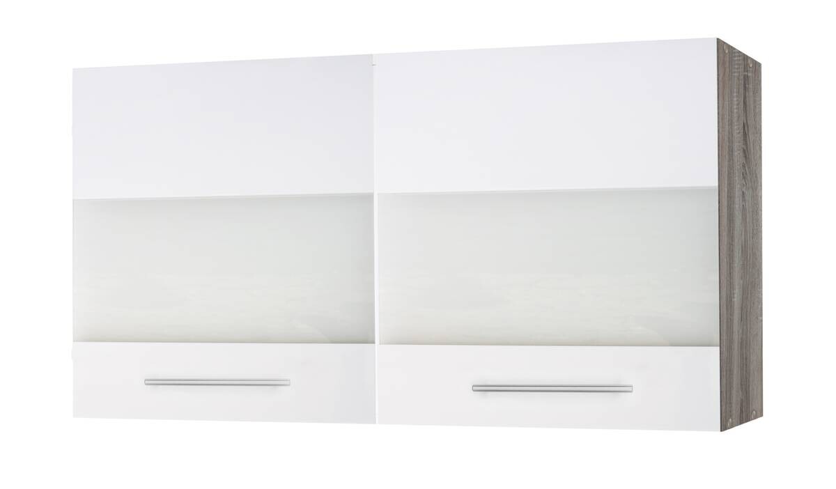 Glashängeschrank weiß Hochglanz B/H/T: ca. 100x64x35 cm