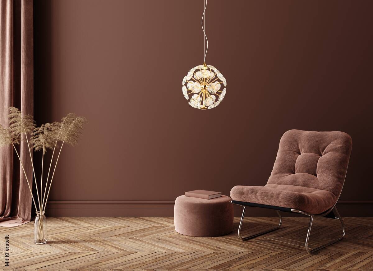 GLOBO Pendelleuchte klar gold Metall H/D: ca. 150x28 cm 1 Brennstellen